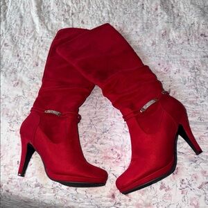 Dream Pairs Vibrant Red Heeled Boots